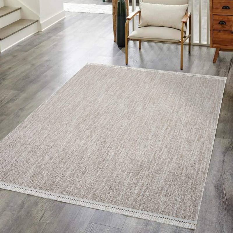 Carpet City Teppich »CLASICO 0052«, rechteckig, 11 mm Höhe, Läufer, Kurzflor, Hochtief-Muster, Boho, Fransen, Wohnzimmer von Carpet City