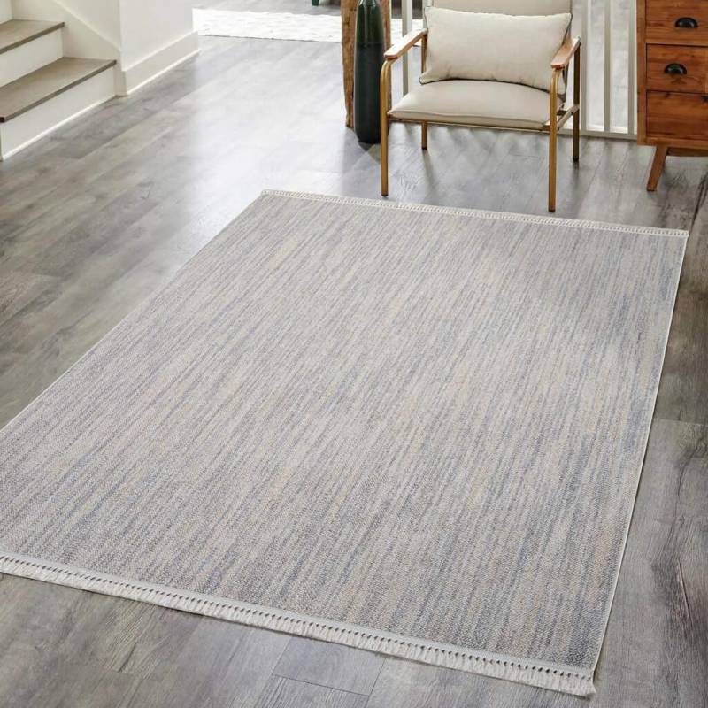 Carpet City Teppich »CLASICO 0052«, rechteckig, 11 mm Höhe, Läufer, Kurzflor, Hochtief-Muster, Boho, Fransen, Wohnzimmer von Carpet City