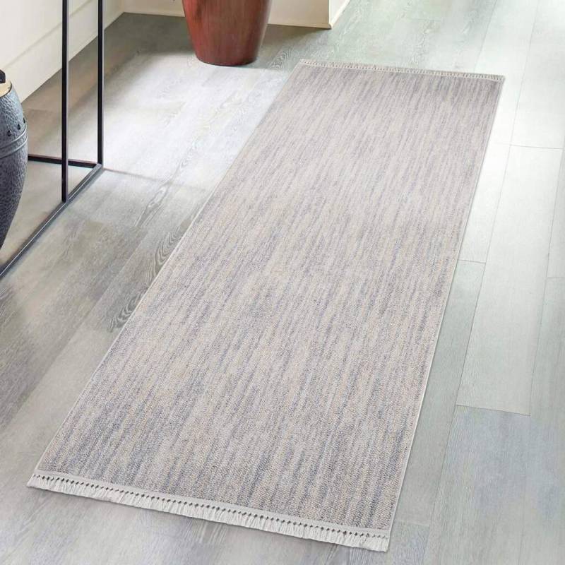 Carpet City Teppich »CLASICO 0052«, rechteckig, 11 mm Höhe, Läufer, Kurzflor, Hochtief-Muster, Boho, Fransen, Wohnzimmer von Carpet City