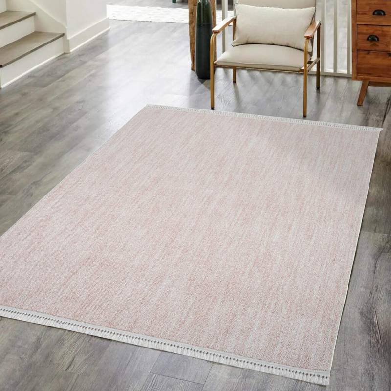 Carpet City Teppich »CLASICO 0052«, rechteckig, 11 mm Höhe, Läufer, Kurzflor, Hochtief-Muster, Boho, Fransen, Wohnzimmer von Carpet City