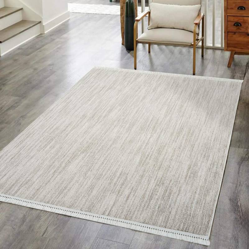 Carpet City Teppich »CLASICO 0052«, rechteckig, 11 mm Höhe, Läufer, Kurzflor, Hochtief-Muster, Boho, Fransen, Wohnzimmer von Carpet City