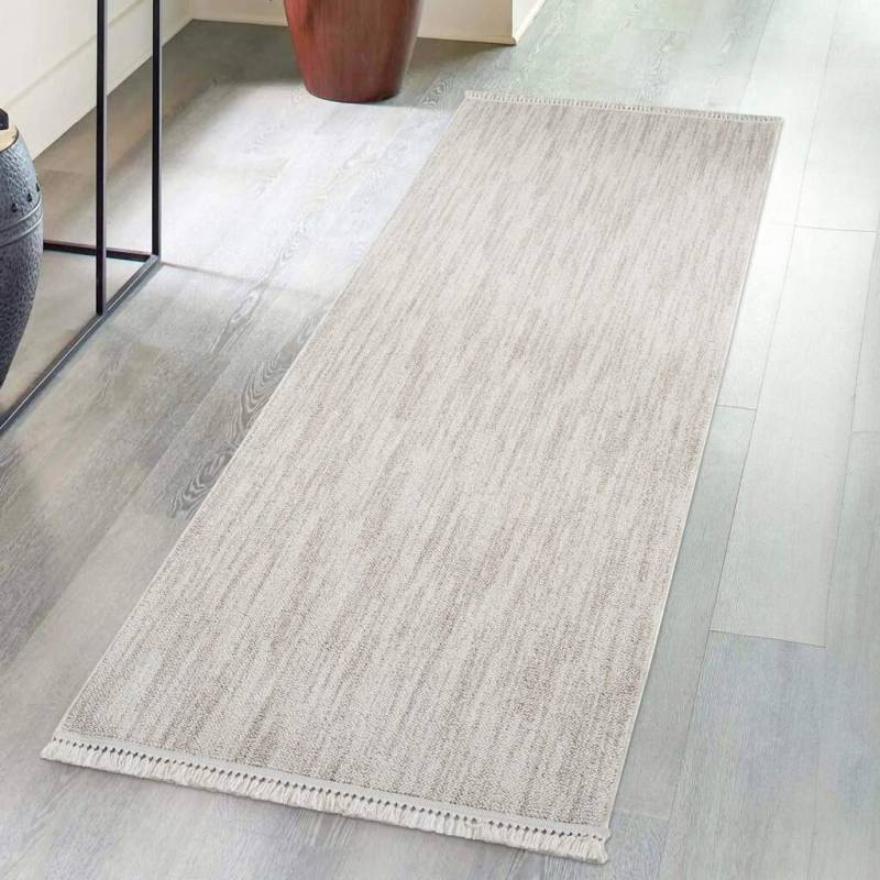 Carpet City Teppich »CLASICO 0052«, rechteckig, 11 mm Höhe, Läufer, Kurzflor, Hochtief-Muster, Boho, Fransen, Wohnzimmer von Carpet City