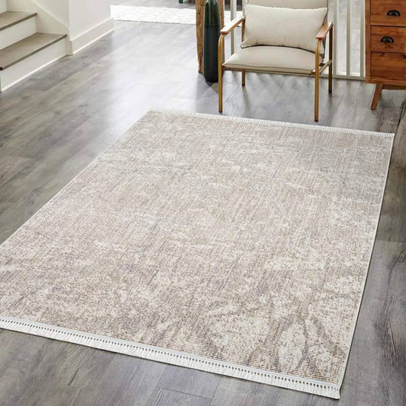 Carpet City Teppich »CLASICO 9150«, rechteckig, 11 mm Höhe, Läufer, Kurzflor, Hochtief-Muster, Boho, Fransen, Wohnzimmer von Carpet City