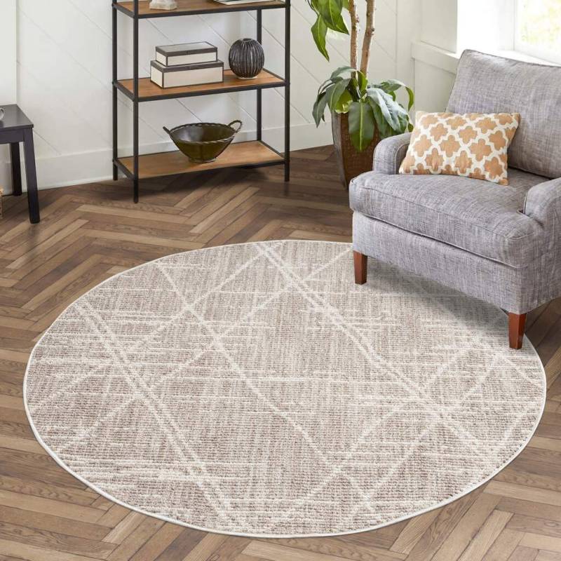 Carpet City Teppich »CLASICO 9162«, rund, 11 mm Höhe, Kurzflor, Hochtief-Muster, Boho, Wohnzimmer von Carpet City