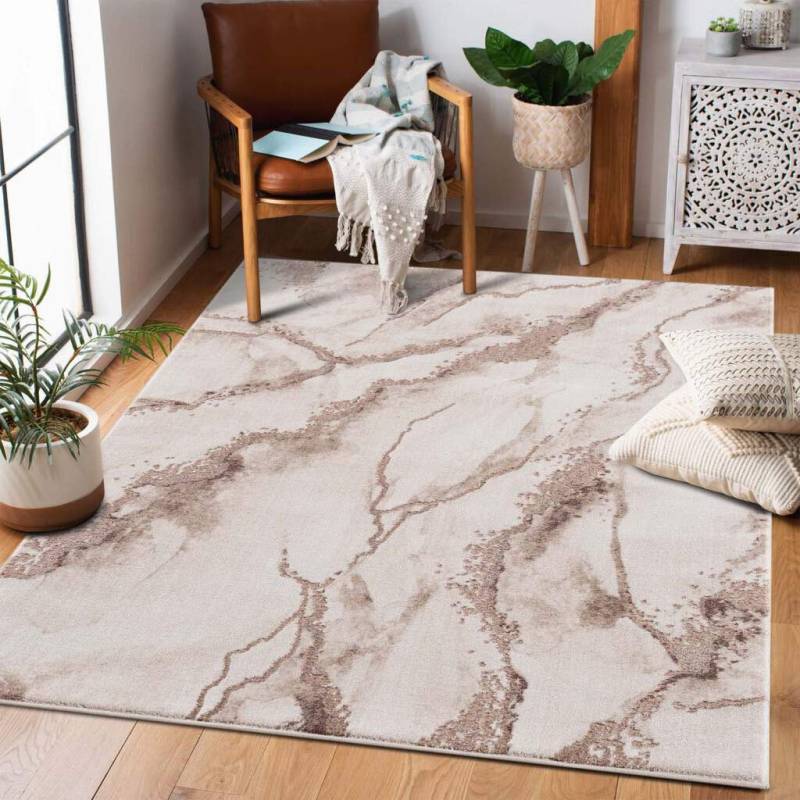 Carpet City Teppich »Chic«, rechteckig, 11 mm Höhe, Kurzflor, Abstrakt, Marmor, Modern, Weicher Flor von Carpet City