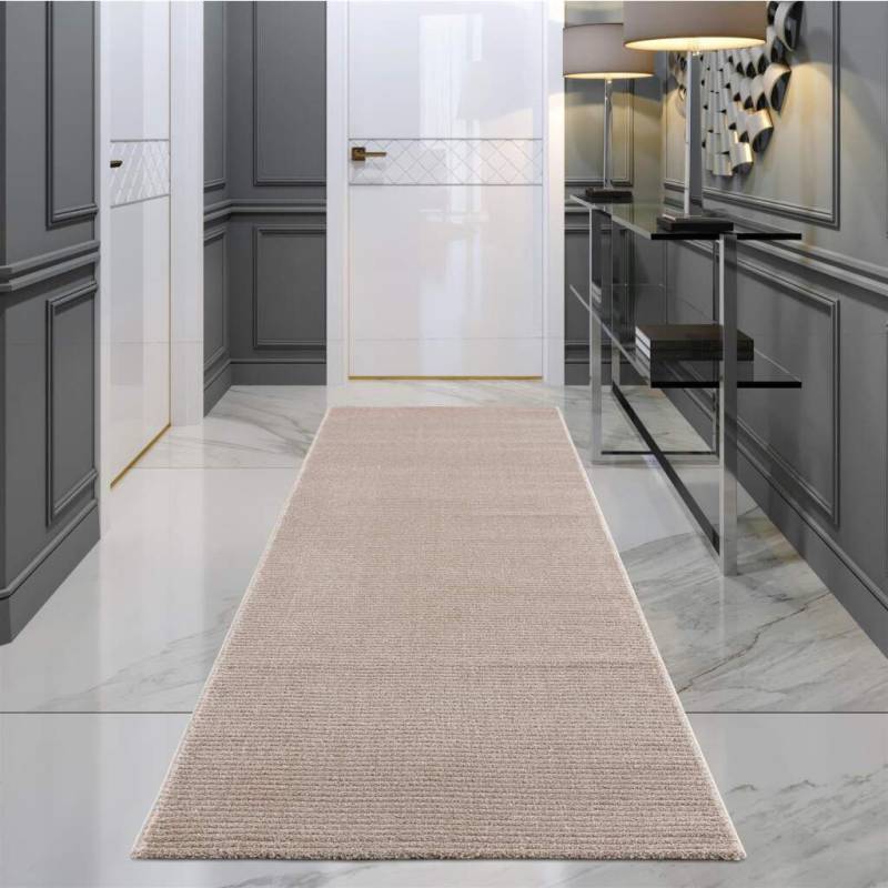 Carpet City Teppich »Friseé-Teppich FANCY900«, rechteckig, 12 mm Höhe, Läufer, Kurzflor, Einfarbig, 3D-Optik, Streifen Look, Wohnzimmer von Carpet City
