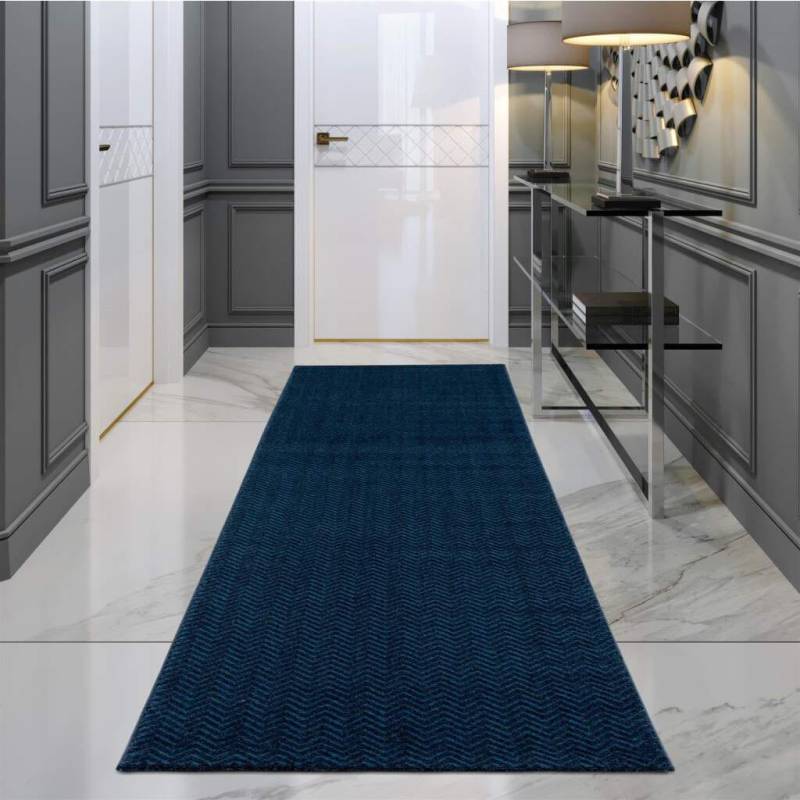 Carpet City Teppich »Friseé-Teppich FANCY805«, rechteckig, 12 mm Höhe, Läufer, Kurzflor, Einfarbig, 3D-Optik, Zickzack Look, Wohnzimmer von Carpet City