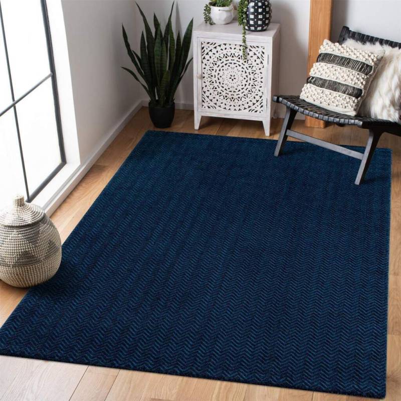 Carpet City Teppich »Friseé-Teppich FANCY805«, rechteckig, 12 mm Höhe, Läufer, Kurzflor, Einfarbig, 3D-Optik, Zickzack Look, Wohnzimmer von Carpet City
