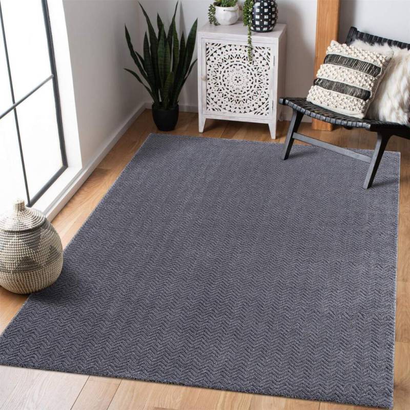 Carpet City Teppich »Friseé-Teppich FANCY805«, rechteckig, 12 mm Höhe, Läufer, Kurzflor, Einfarbig, 3D-Optik, Zickzack Look, Wohnzimmer von Carpet City