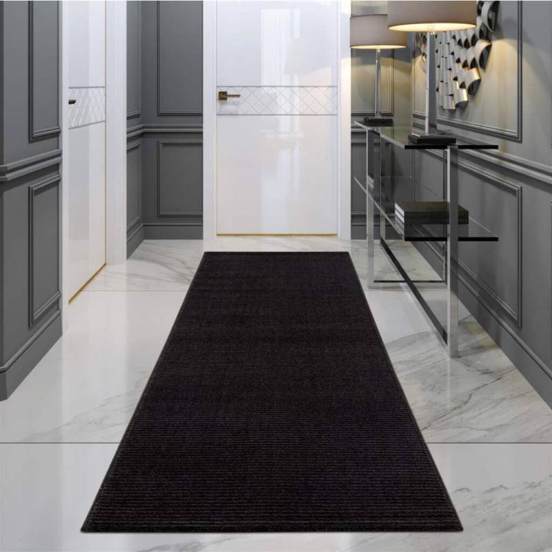 Carpet City Teppich »Friseé-Teppich FANCY900«, rechteckig, 12 mm Höhe, Läufer, Kurzflor, Einfarbig, 3D-Optik, Streifen Look, Wohnzimmer von Carpet City