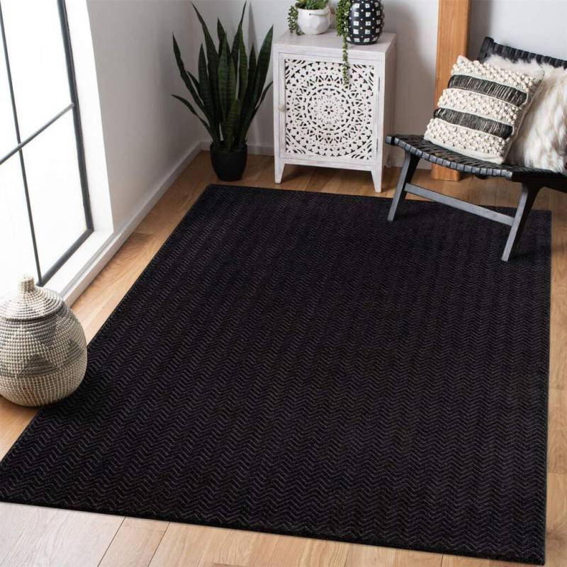 Carpet City Teppich »Friseé-Teppich FANCY805«, rechteckig, 12 mm Höhe, Läufer, Kurzflor, Einfarbig, 3D-Optik, Zickzack Look, Wohnzimmer von Carpet City