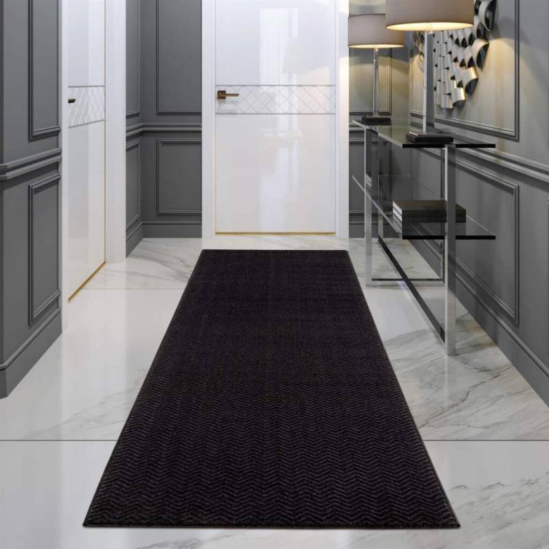 Carpet City Teppich »Friseé-Teppich FANCY805«, rechteckig, 12 mm Höhe, Läufer, Kurzflor, Einfarbig, 3D-Optik, Zickzack Look, Wohnzimmer von Carpet City