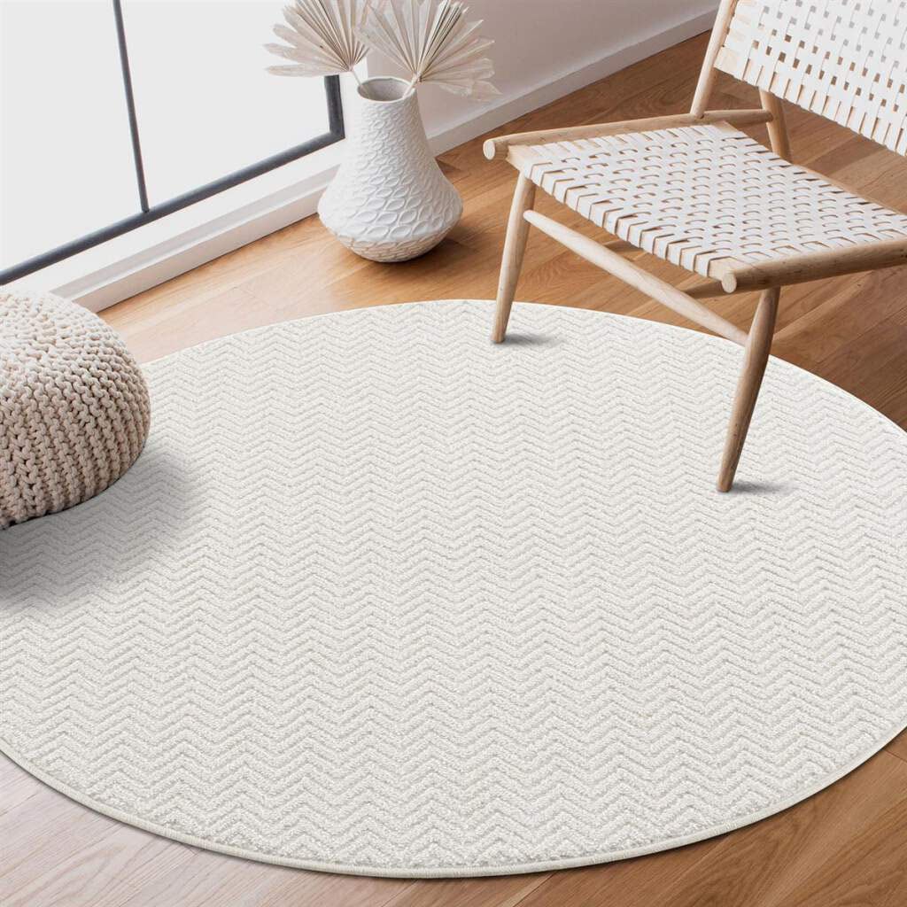 Carpet City Teppich »Friseé-Teppich FANCY805«, rund, 12 mm Höhe, Kurzflor, Einfarbig, 3D-Optik, Zickzack Look Carpet City Teppich »Friseé-Teppich FANCY805«, rund, 12 mm Höhe, Kurzflor, Einfarbig, 3D-Optik, Zickzack Look von Carpet City
