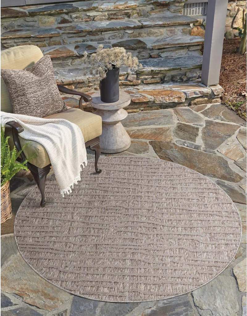 Carpet City Teppich »In-& Outdoorteppich Santorini 450, 3D-Effekt, Gestreift«, rund von Carpet City