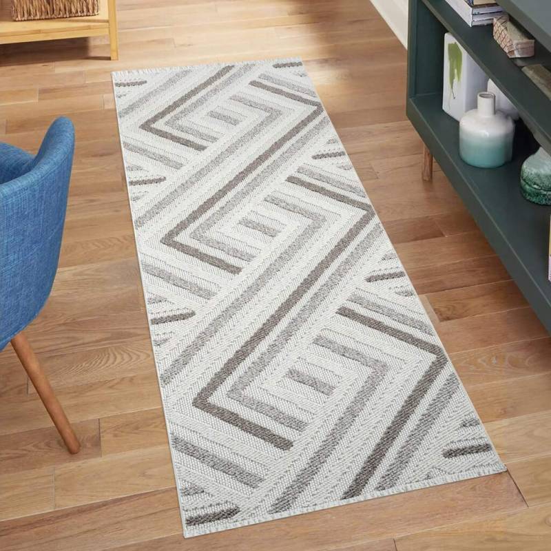 Carpet City Teppich »LINDO 7590«, rechteckig, 11 mm Höhe, Kurzflor, Hochtief-Muster/ 3D-Effekt, Fransen, Boho-Stil, Wohnzimmer von Carpet City