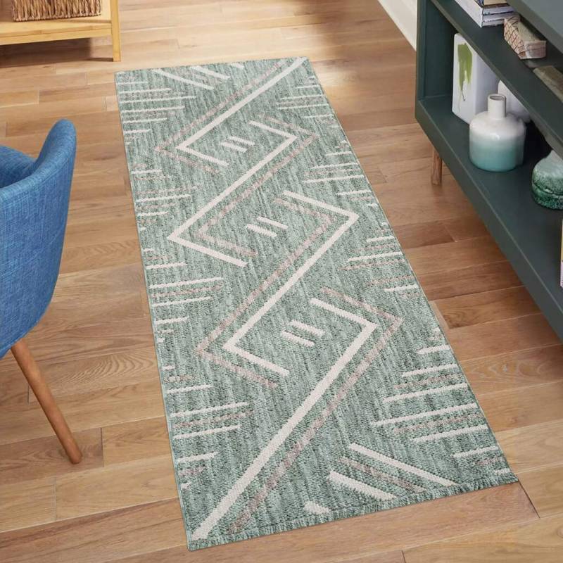 Carpet City Teppich »LINDO 7590«, rechteckig, 11 mm Höhe, Kurzflor, Hochtief-Muster/ 3D-Effekt, Fransen, Boho-Stil, Wohnzimmer von Carpet City