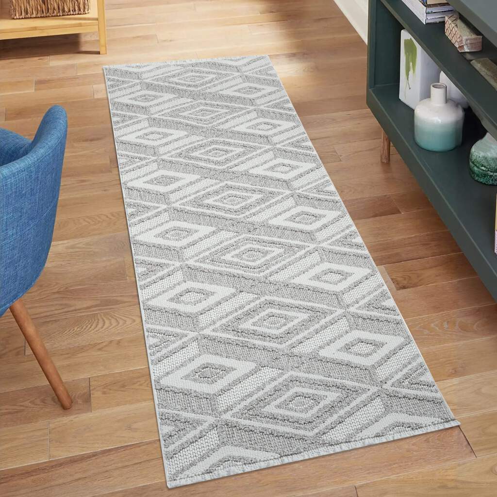 Carpet City Teppich »LINDO 8875«, rechteckig, 11 mm Höhe, Kurzflor, Hochtief-Muster/ 3D-Effekt, Fransen, Boho-Stil, Wohnzimmer von Carpet City