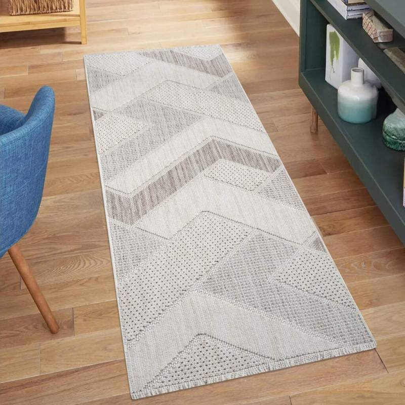 Carpet City Teppich »LINDO 8877«, rechteckig, 11 mm Höhe, Kurzflor, Hochtief-Muster/ 3D-Effekt, Fransen, Boho-Stil, Wohnzimmer von Carpet City