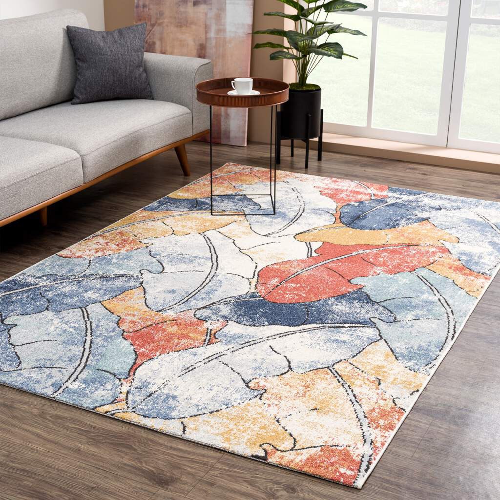 Carpet City Teppich »Mista 2553«, rechteckig, 9 mm Höhe, Kurzflor, Floral, Multicolor, Weich von Carpet City