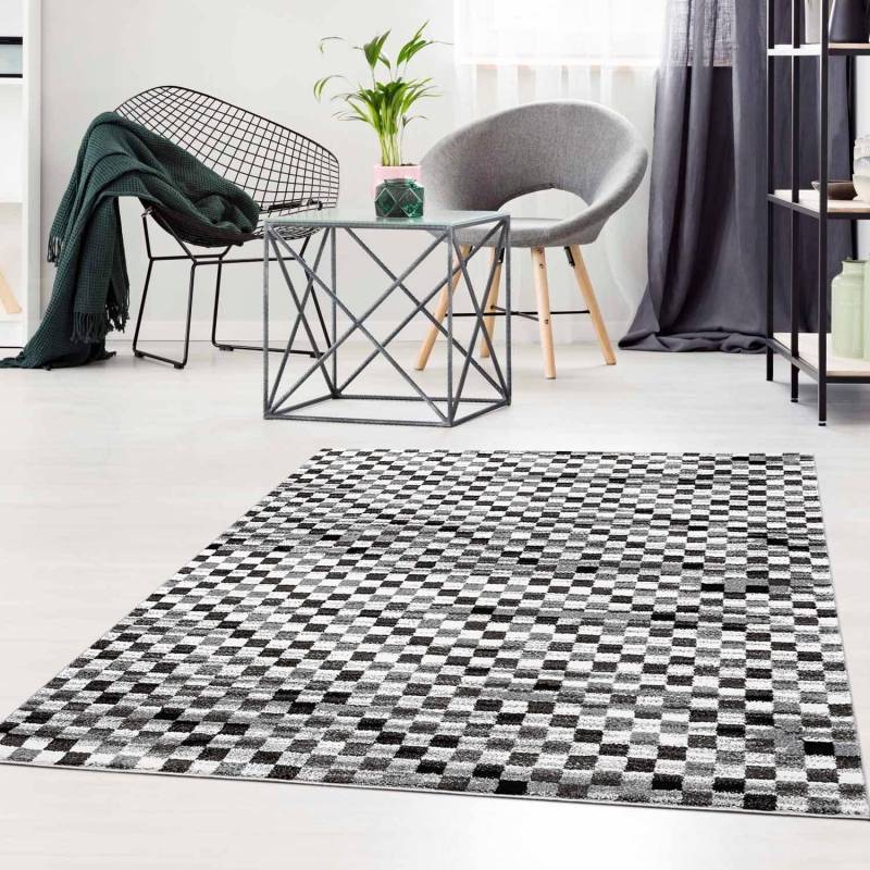 Carpet City Teppich »Moda 1141«, rechteckig, 11 mm Höhe, Kurzflor, Karo, weich, Wohnzimmer, Schlafzimmer von Carpet City