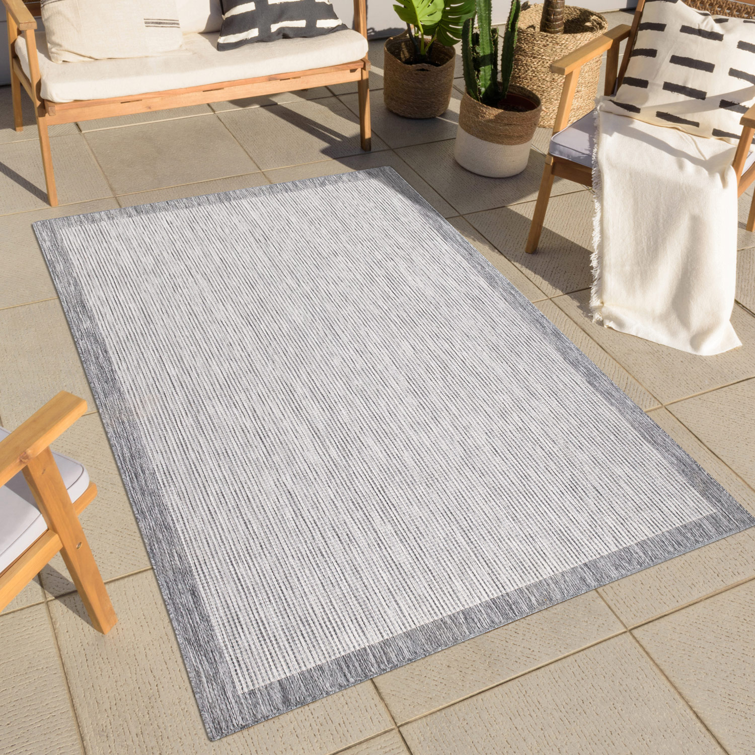 Carpet City Outdoorteppich »Outdoor 470«, rechteckig, 5 mm Höhe, Läufer, UV-beständig, Flachgewebe, auch quadratisch, In- und Outdoor von Carpet City
