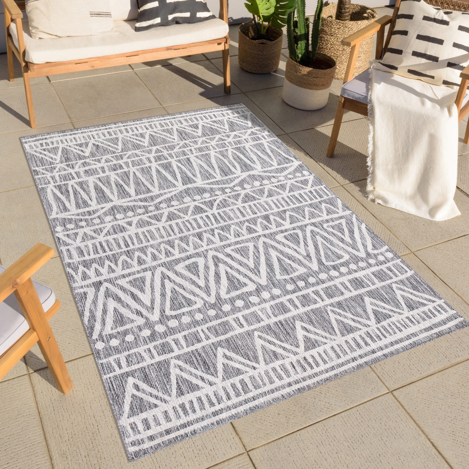 Carpet City Outdoorteppich »Outdoor 476«, rechteckig, 5 mm Höhe, Läufer, UV-beständig, Flachgewebe, auch quadratisch, In- und Outdoor von Carpet City