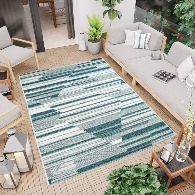 Carpet City Outdoorteppich »Outdoor 660«, rechteckig, 5 mm Höhe, In/- Outdoor geeignet, Abstrakt, Wohnzimmer, Balkon, Terrasse von Carpet City