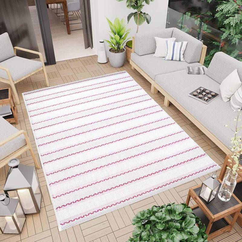 Carpet City Outdoorteppich »Outdoor 720«, rechteckig, 5 mm Höhe, In- und Outdoor geeignet, Geo-Muster, Wohnzimmer, Balkon, Terrasse von Carpet City