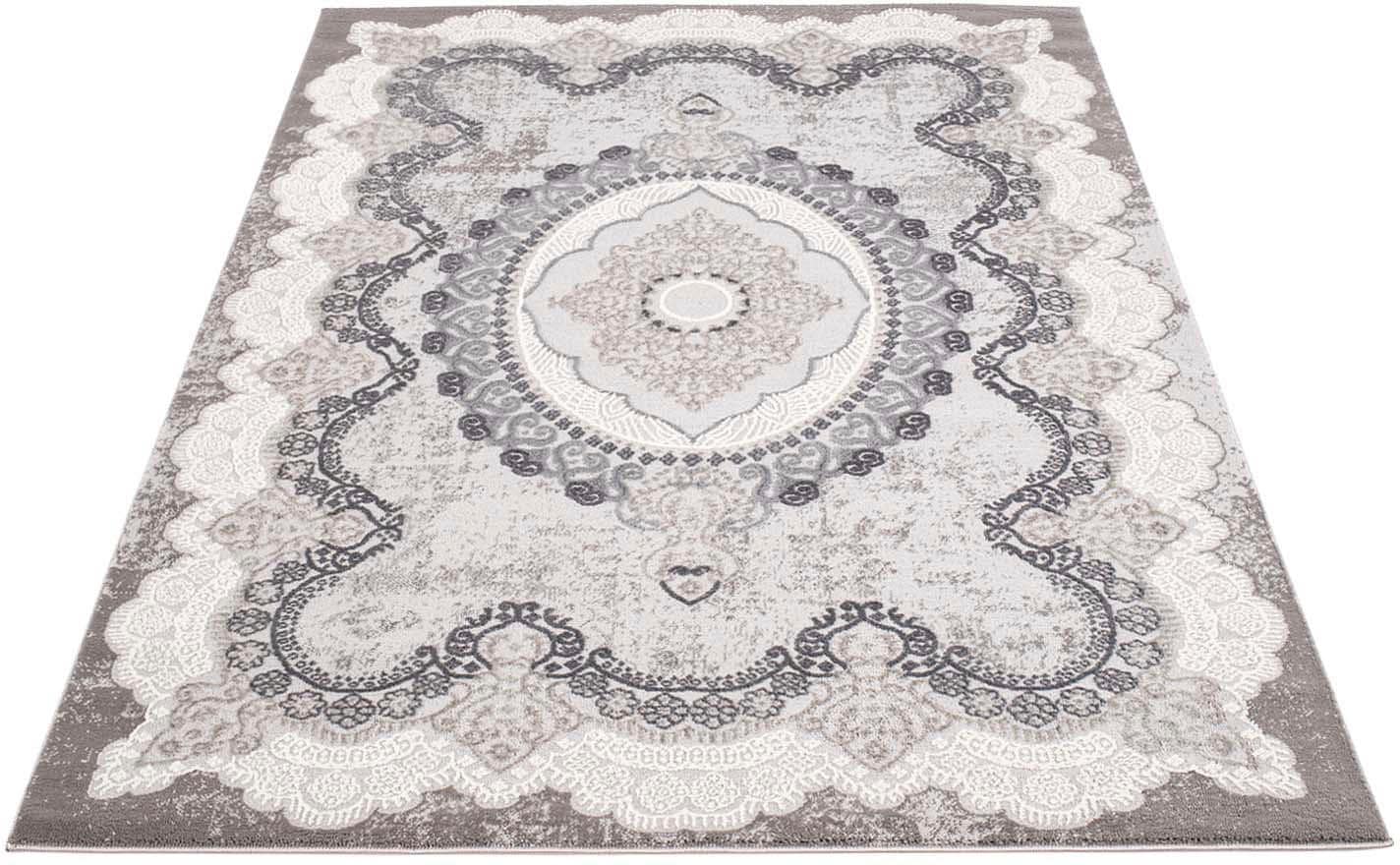 Carpet City Teppich »Platin 7742«, rechteckig, Kurzflor, Ornamente, Glänzend durch Polyester von Carpet City