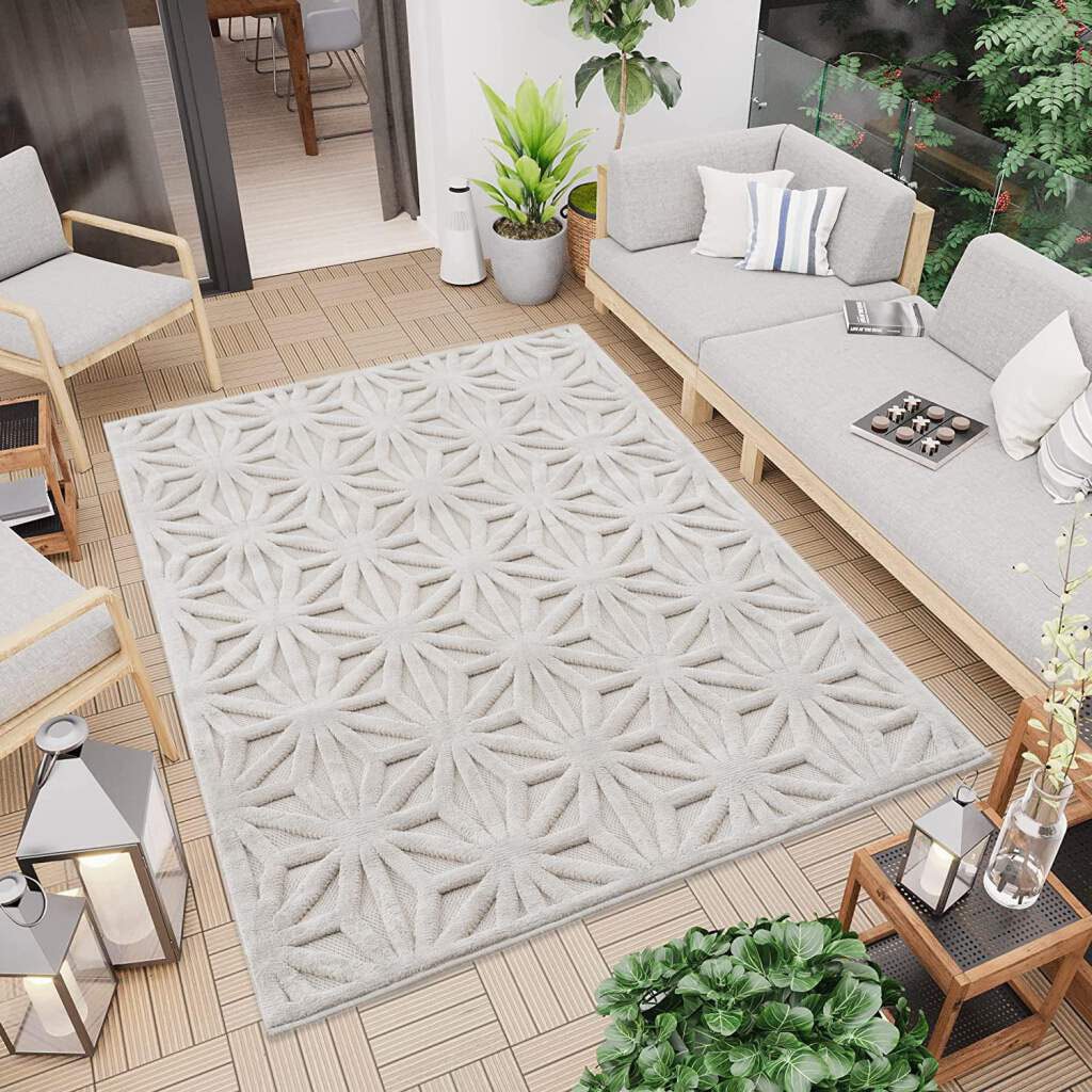 Carpet City Teppich »In-& Outdoorteppich Santorini 58369, 3D-Effekt, Raute-Optik«, rechteckig von Carpet City