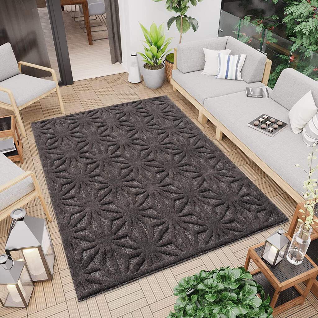 Carpet City Teppich »In-& Outdoorteppich Santorini 58369, 3D-Effekt, Raute-Optik«, rechteckig, 5 mm Höhe, Wetterfest & UV-beständig für Terrasse, Balkon, Küche, Flur Carpet City Teppich »In-& Outdoorteppich Santorini 58369, 3D-Effekt, Raute-Optik«, rechteckig, 5 mm Höhe, Wetterfest & UV-beständig für Terrasse, Balkon, Küche, Flur von Carpet City