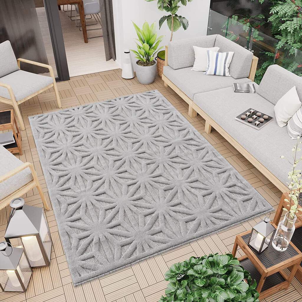 Carpet City Teppich »In-& Outdoorteppich Santorini 58369, 3D-Effekt, Raute-Optik«, rechteckig von Carpet City