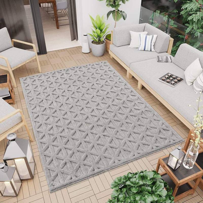Carpet City Teppich »In-& Outdoorteppich Santorini 58500, 3D-Effekt, Raute-Optik«, rechteckig von Carpet City