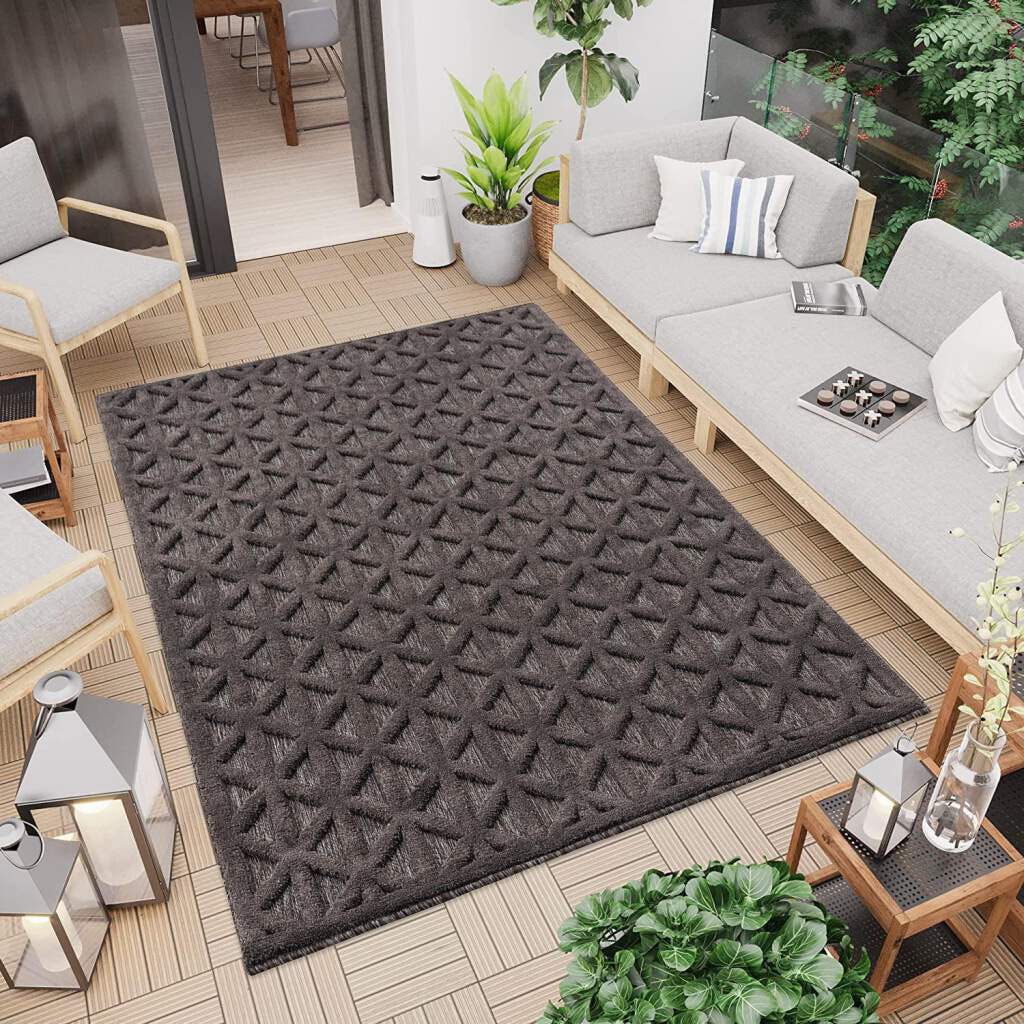 Carpet City Teppich »In-& Outdoorteppich Santorini 58500, 3D-Effekt, Raute-Optik«, rechteckig von Carpet City