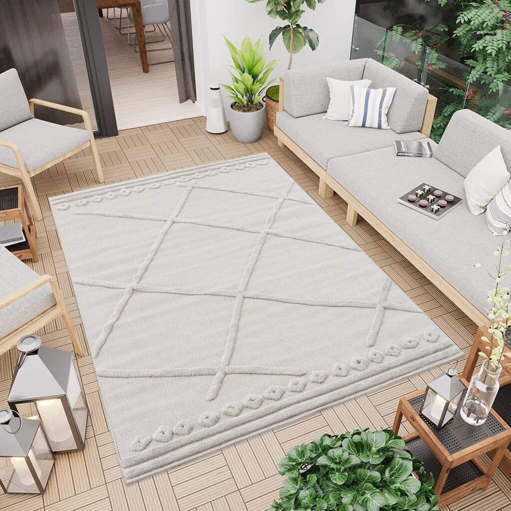 Carpet City Teppich »In-& Outdoorteppich Santorini 58578, 3D-Effekt, Raute-Optik«, rechteckig von Carpet City