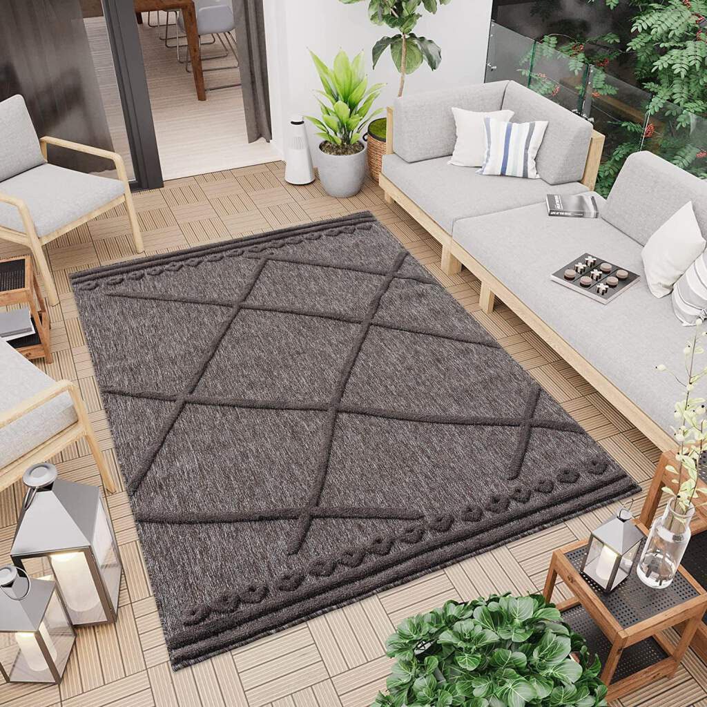 Carpet City Teppich »In-& Outdoorteppich Santorini 58578, 3D-Effekt, Raute-Optik«, rechteckig von Carpet City