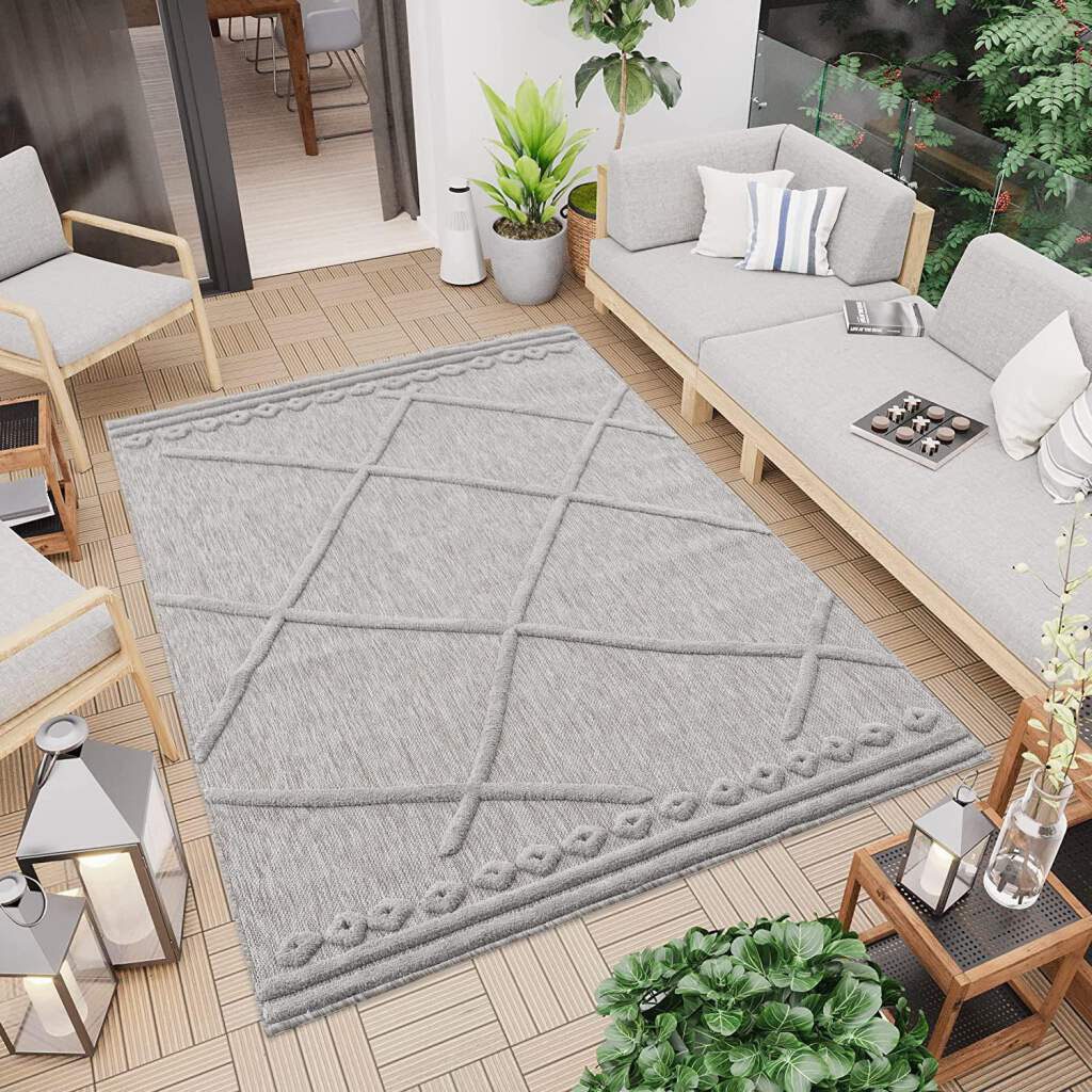 Carpet City Teppich »In-& Outdoorteppich Santorini 58578, 3D-Effekt, Raute-Optik«, rechteckig von Carpet City