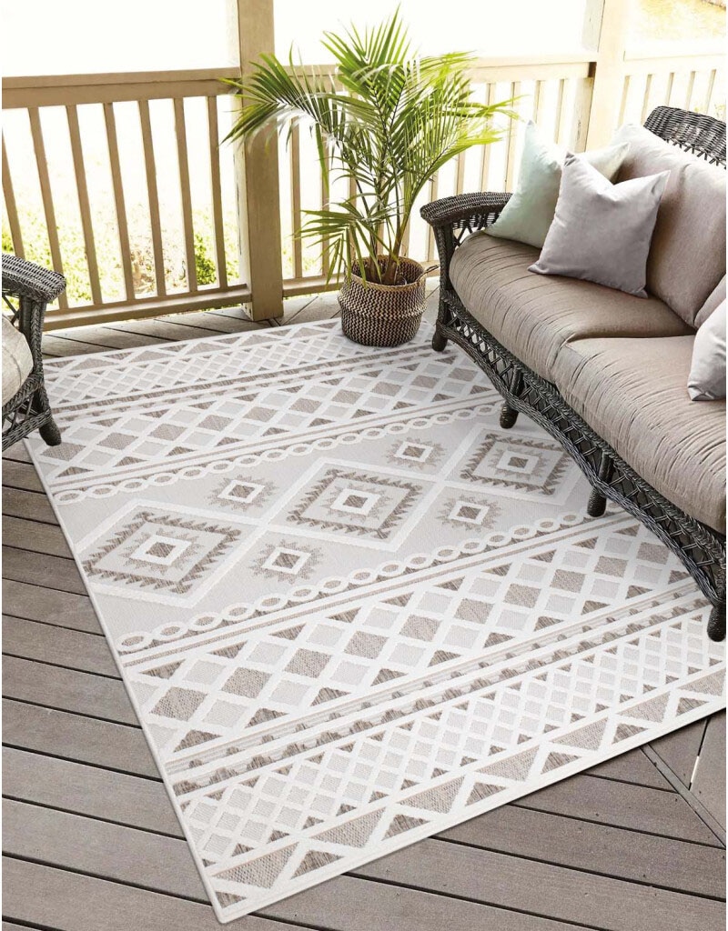 Carpet City Teppich »In-& Outdoorteppich Santorini 435, 3D-Effekt, Boho-Look«, rechteckig von Carpet City