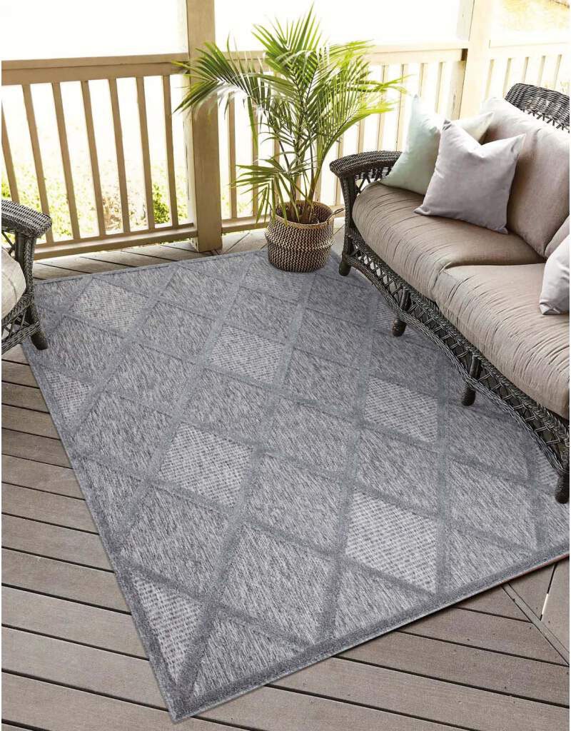 Carpet City Teppich »In-& Outdoorteppich Santorini 457, 3D-Effekt, Raute-Look«, rechteckig, 5 mm Höhe, Wetterfest & UV-beständig für Terrasse, Balkon, Küche, Flur Carpet City Teppich »In-& Outdoorteppich Santorini 457, 3D-Effekt, Raute-Look«, rechteckig, 5 mm Höhe, Wetterfest & UV-beständig für Terrasse, Balkon, Küche, Flur von Carpet City