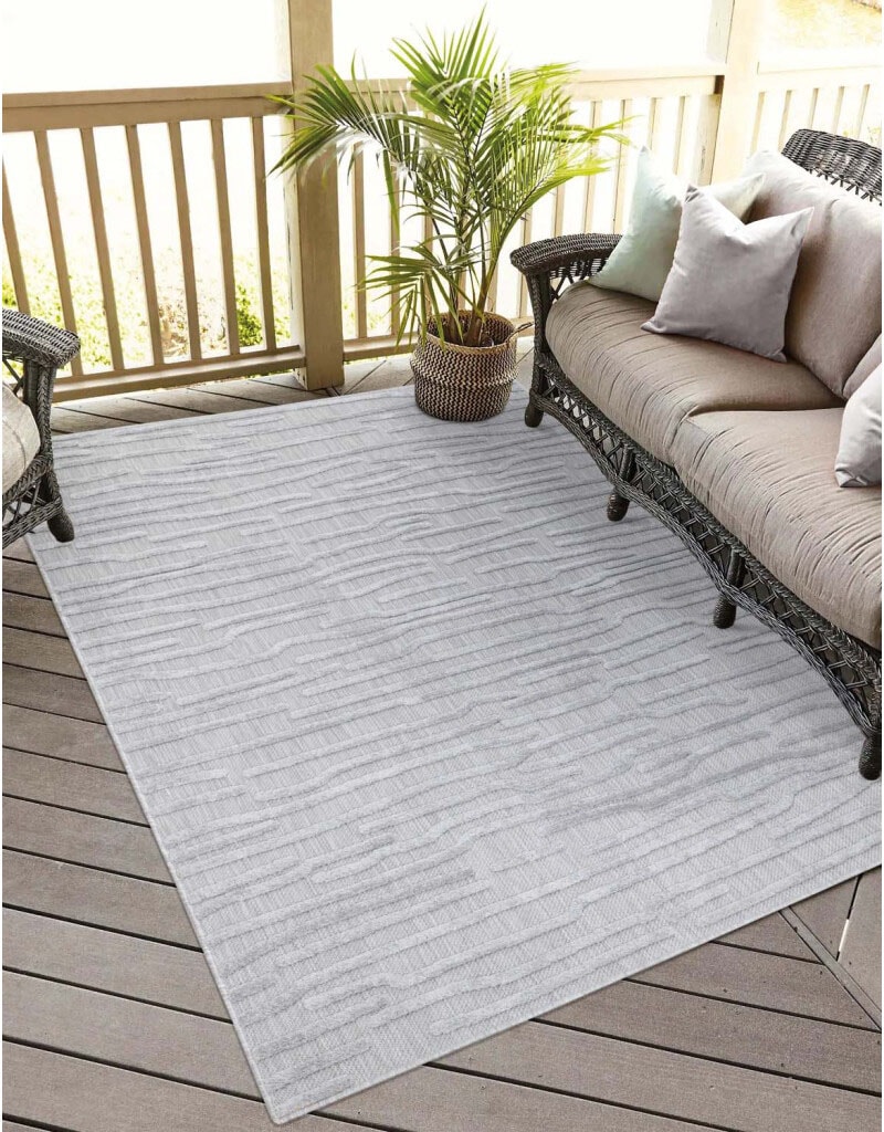 Carpet City Teppich »In-& Outdoorteppich Santorini 450, 3D-Effekt, Gestreift«, rechteckig von Carpet City