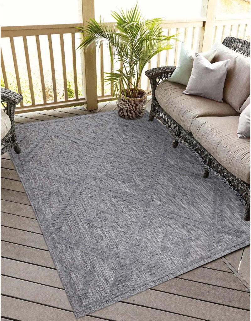 Carpet City Teppich »In-& Outdoorteppich Santorini 454, 3D-Effekt, Raute-Optik«, rechteckig, 5 mm Höhe, Wetterfest & UV-beständig für Terrasse, Balkon, Küche, Flur Carpet City Teppich »In-& Outdoorteppich Santorini 454, 3D-Effekt, Raute-Optik«, rechteckig, 5 mm Höhe, Wetterfest & UV-beständig für Terrasse, Balkon, Küche, Flur von Carpet City
