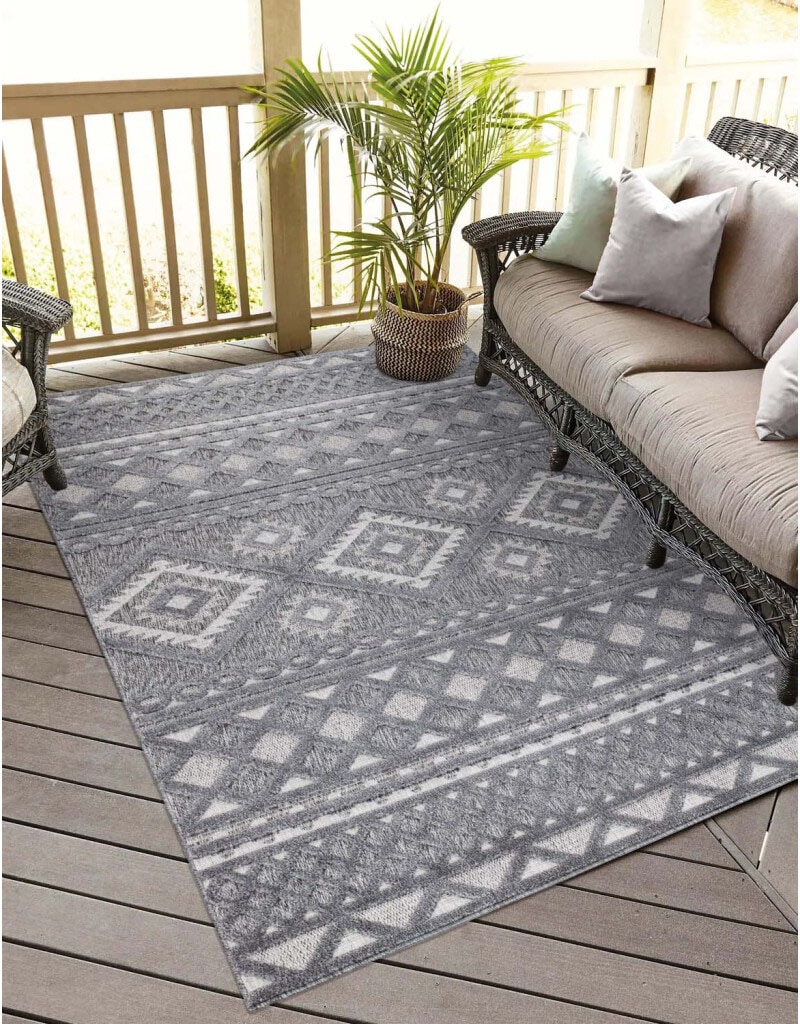 Carpet City Teppich »In-& Outdoorteppich Santorini 435, 3D-Effekt, Boho-Look«, rechteckig, 5 mm Höhe, Wetterfest & UV-beständig für Terrasse, Balkon, Küche, Flur Carpet City Teppich »In-& Outdoorteppich Santorini 435, 3D-Effekt, Boho-Look«, rechteckig, 5 mm Höhe, Wetterfest & UV-beständig für Terrasse, Balkon, Küche, Flur von Carpet City