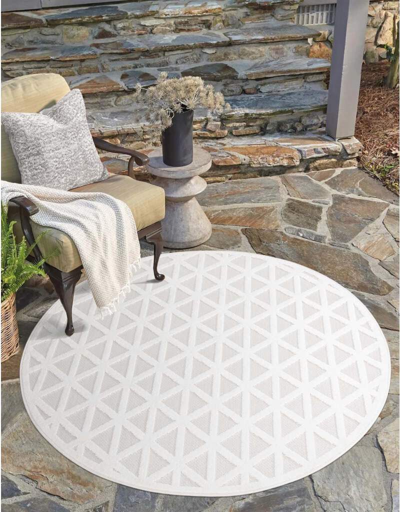 Carpet City Teppich »In-& Outdoorteppich Santorini 446, 3D-Effekt, Geo-Muster«, rund von Carpet City