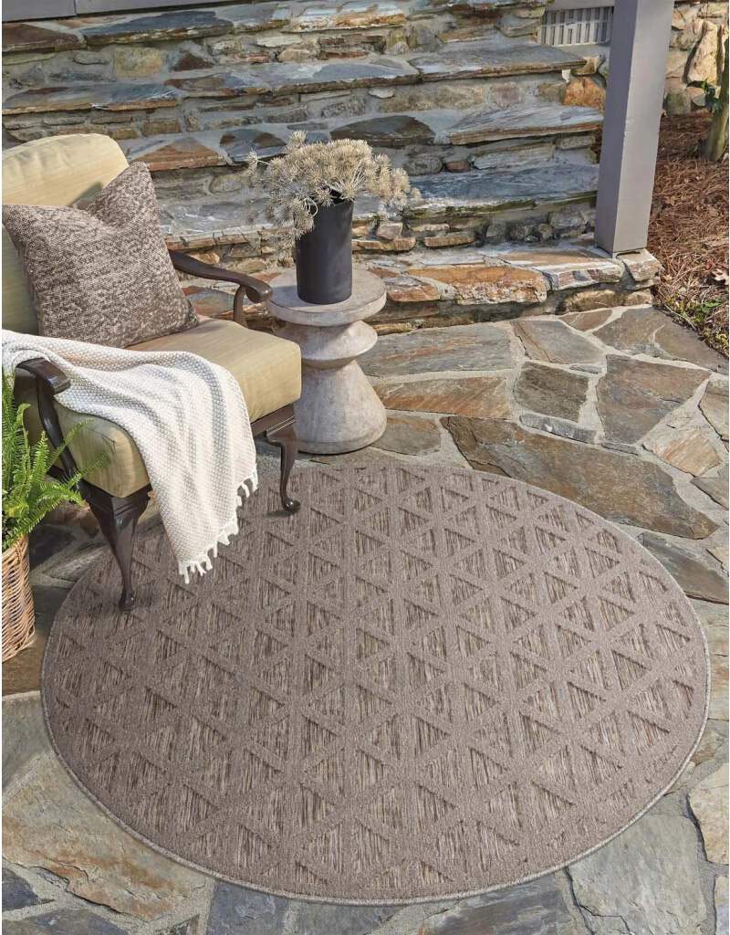 Carpet City Teppich »In-& Outdoorteppich Santorini 446, 3D-Effekt, Geo-Muster«, rund von Carpet City