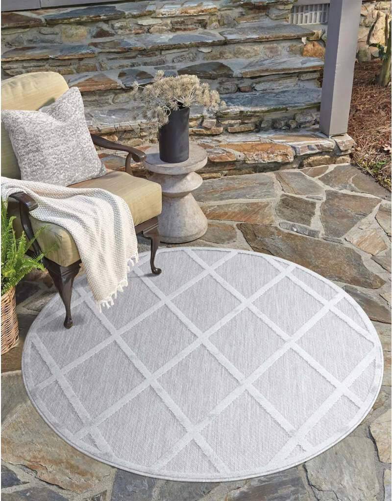 Carpet City Teppich »In-& Outdoorteppich Santorini 457, 3D-Effekt, Raute-Look«, rund von Carpet City