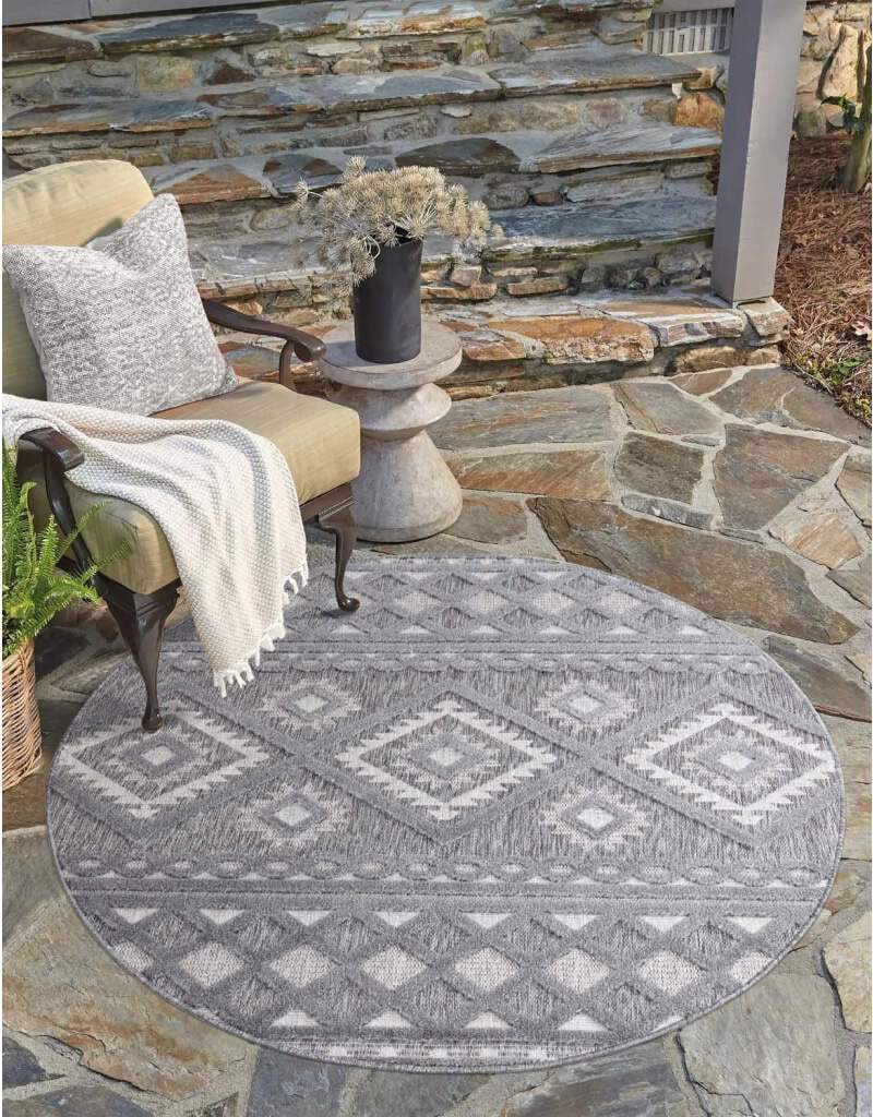 Carpet City Teppich »In-& Outdoorteppich Santorini 435, 3D-Effekt, Boho-Look«, rund von Carpet City