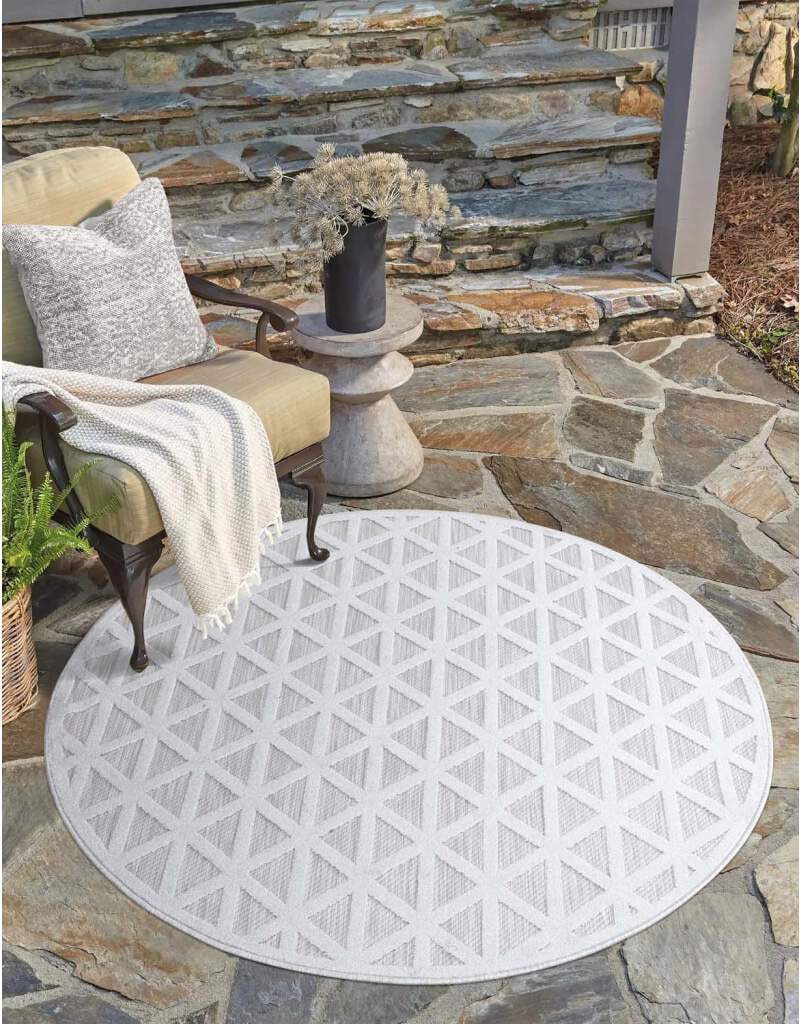 Carpet City Teppich »In-& Outdoorteppich Santorini 446, 3D-Effekt, Geo-Muster«, rund von Carpet City