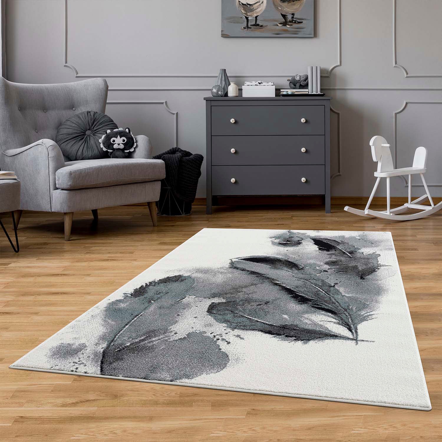 Carpet City Teppich »Savanna 9375«, rechteckig, 11 mm Höhe, mit Federn, Creme/ Grau von Carpet City