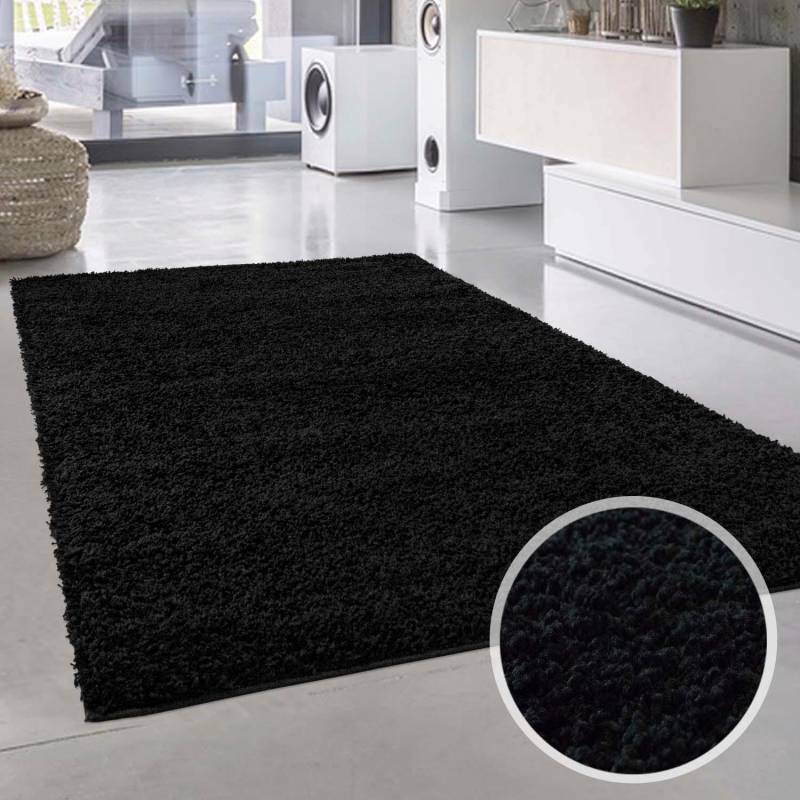 Carpet City Hochflor-Teppich »Shaggi uni 500«, rechteckig, 30 mm Höhe, Läufer, Shaggy, Uni, Langflor, weich, Wohnzimmer, Schlafzimmer, Kinder von Carpet City