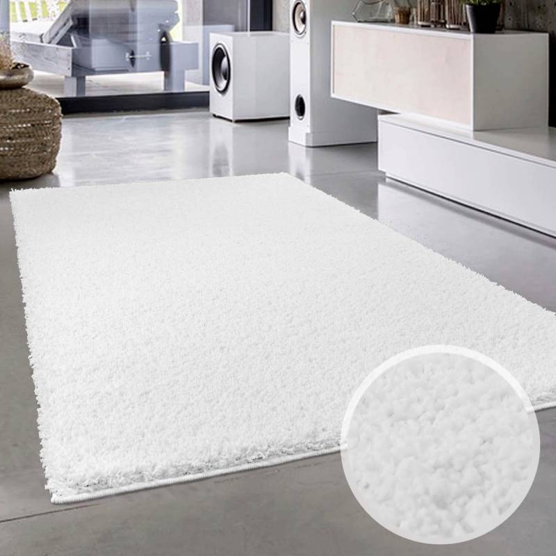 Carpet City Hochflor-Teppich »Shaggi uni 500«, rechteckig, 30 mm Höhe, Läufer, Shaggy, Uni, Langflor, weich, Wohnzimmer, Schlafzimmer, Kinder von Carpet City